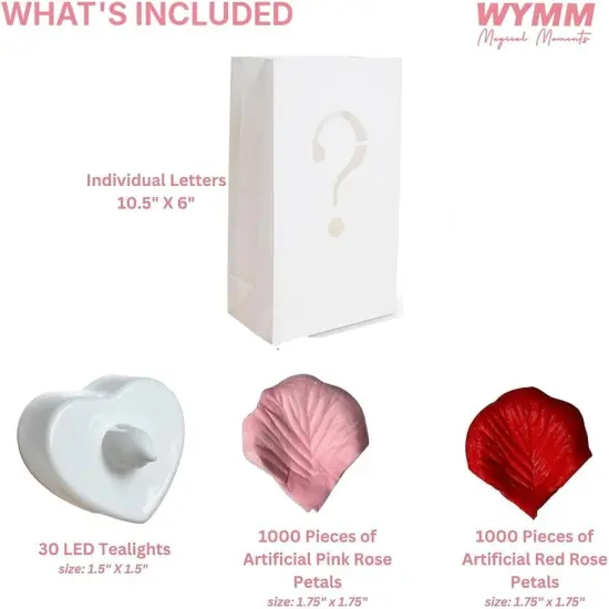 Happy Anniversary Decorations - Light-Up Letters with Tea Lights, Rose Petals & Luminary Bags {2}