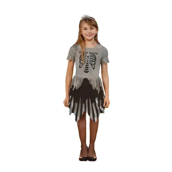 Northlight Gray Pirate Skeleton Girl's Children's Halloween Costume - Medium {3}
