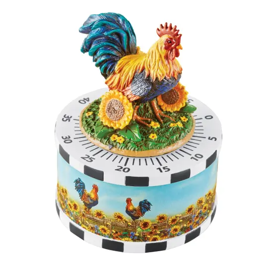 Collections Etc Country Rooster and Sunflowers Kitchen Timer {2}