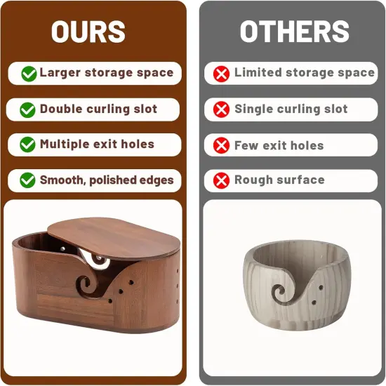 Oval Wooden Yarn Bowl for Crocheting {2}