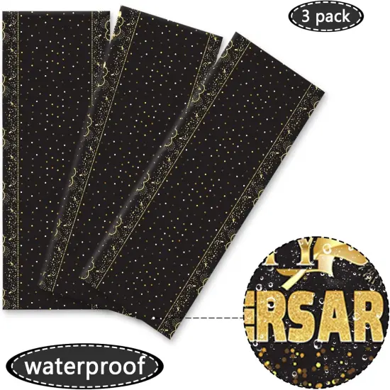 3 Pack Happy Anniversary Tablecloth Disposable Anniversary Party Decorations {4}