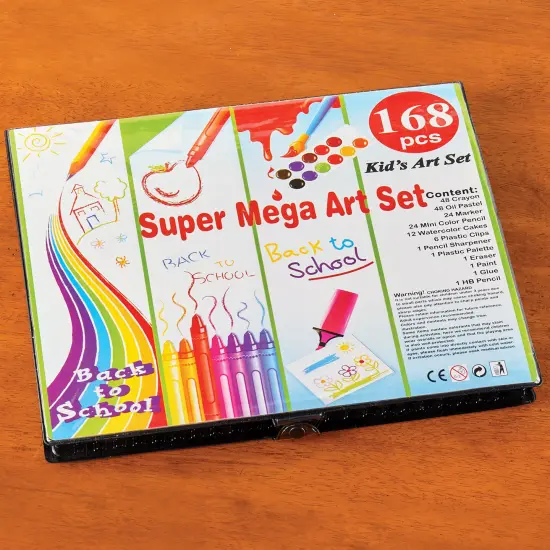 Collections Etc 168-Piece Artist Drawing and Painting Mega Art Kit {4}