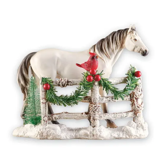 Collections Etc Majestic White Holiday Horse Tabletop Decoration {1}