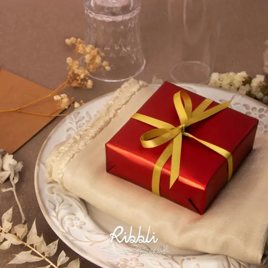 Gold Satin Ribbon - Double Faced 1/4 inch x 50 Yards {2}