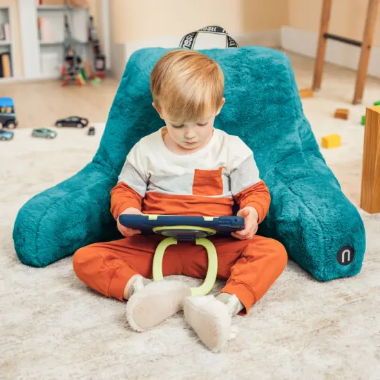 Nestl Fur Reading Pillow with Laptop Lap Desk Teal {3}