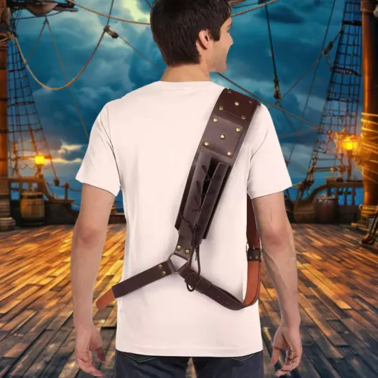 Leatherlike Backstrap Sword Holder Adult Costume Accessory | Lace Up {5}