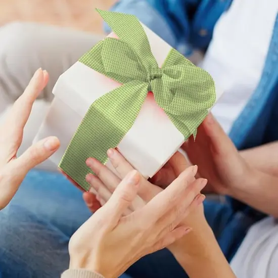 Green Burlap Ribbon Easter Ribbon for Crafts Gift Wrapping Wreath Bows Green Linen Wired Ribbon for Home Birthday Party Wedding Easter St Patricks Day Decoration 2.5" X 10 Yard {4}