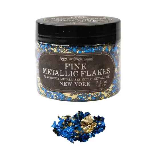 Art Ingredients - Metallic Flakes - New York - 1 jar, total weight 30g including container {1}