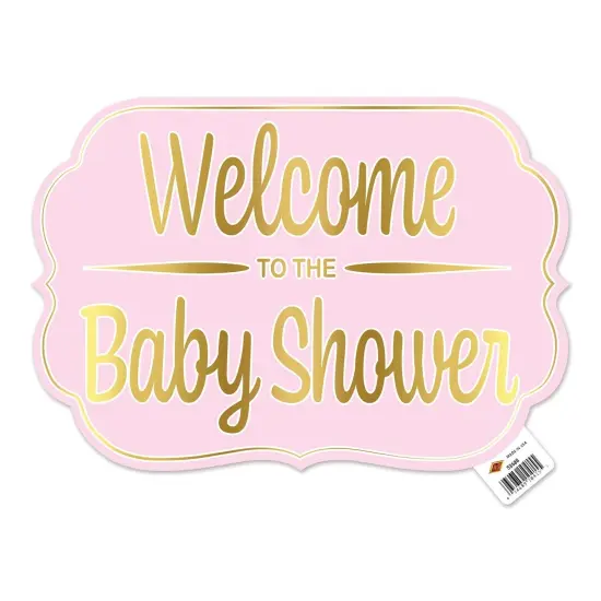 6 Pack Bulk Foil Welcome To The Baby Shower Yard Sign- Pink {2}
