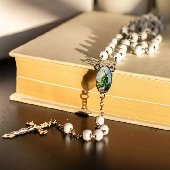 Saint St Jude Baptism Party White Rosaries Scented {4}