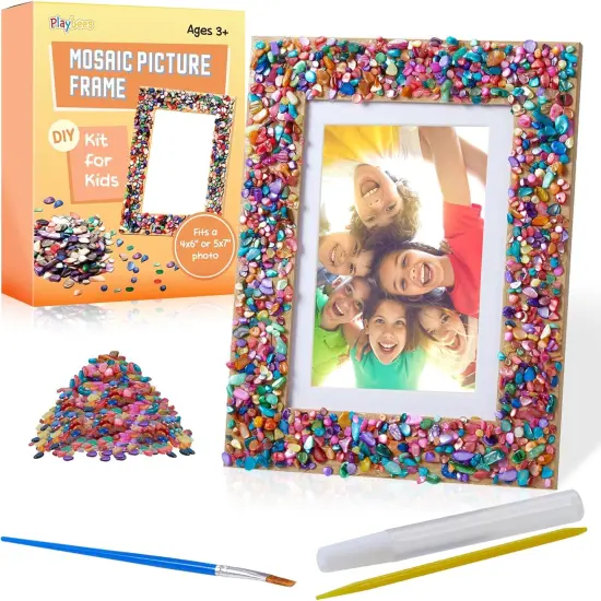 Kids Picture Frame Mosaic Craft Kit Craft DIY Arts & Crafts for Kids Frame Kit Great Birthday Gifts for 3 4 5 6 7 8 9 10 11 12 Year Old Holiday Christmas Gift for Girls {1}