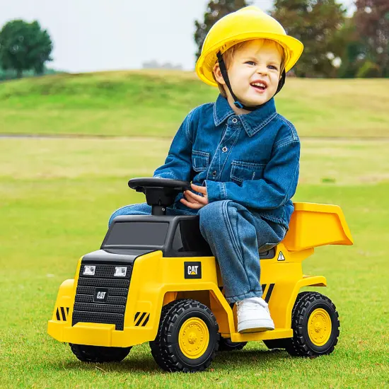 Yellow Electric 6V Licensed Caterpillar Construction Ride-On Vehicle with One-Button Start {2}