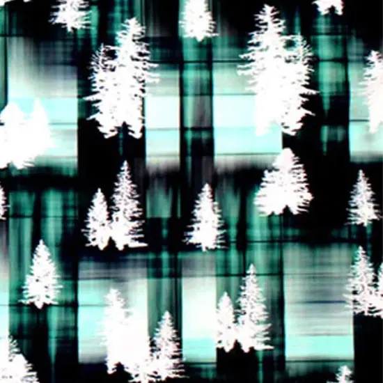 Pine Forest Mint Black Printed Spandex {5}