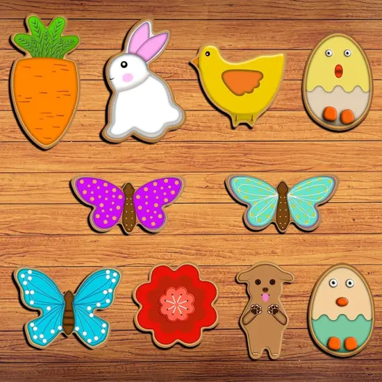 Easter Cookie Cutter Set - Bunny, Egg, Butterfly, Flower, Chick, Carrot, Dog - 8PCS Easter Cookie Cutters - Easter Cookie Cutters Shapes for Spring Holiday Baking, Mini Easter Cookie Cutters for Party {2}