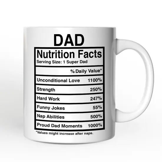 Dad Nutrition Facts Mug, Birthday Gift {4}