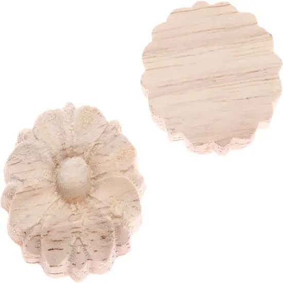 10-Pack Wood Rosettes Little Onlay Appliques, Unpainted Round Flower Carving Craft Decals for Home Chests Cabinet Door Cupboard Dresser Bed Wall Pew Wardrobe Furniture Decor (Dia-3cm/1.18") {3}