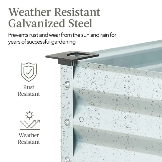 Best Choice Products 48x24x30in Elevated Galvanized Metal Garden Bed w/ Corner Protectors Silver {4}