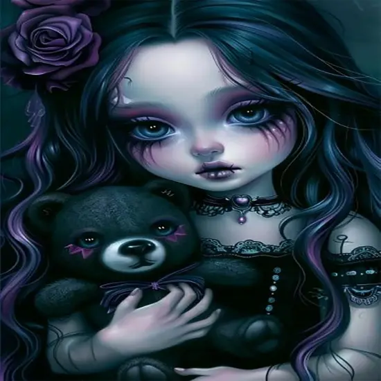 Diamond Art Kits for Adults Gothic 5D Diamond Painting Kits for Adults DIY Full Round Drill Carton Diamond Art {1}