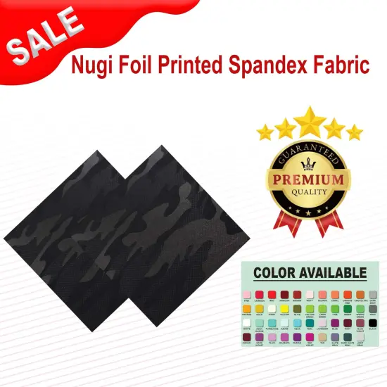 Nugi Foil Printed Spandex Fabric Bright Orange/G {2}