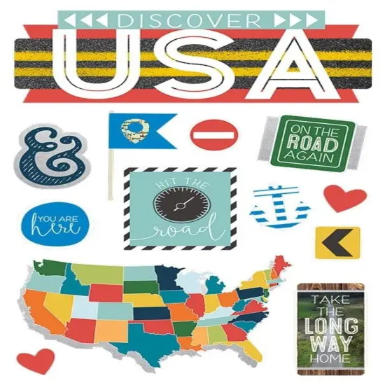 Paper House Discover USA Dimensional Stickers {1}
