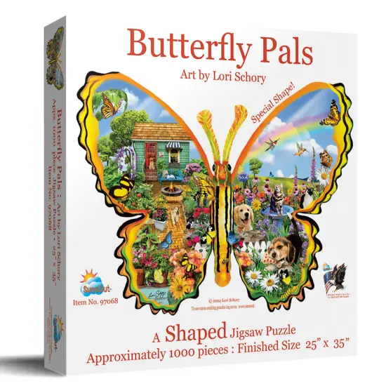 Sunsout Butterfly Pals 1000 pc Special Shape Jigsaw Puzzle 97068 {3}