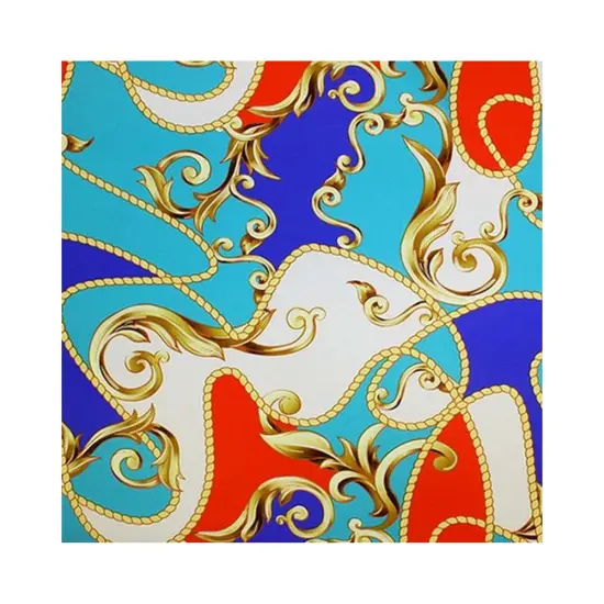 Carousel Printed Spandex Blue/Teal {5}