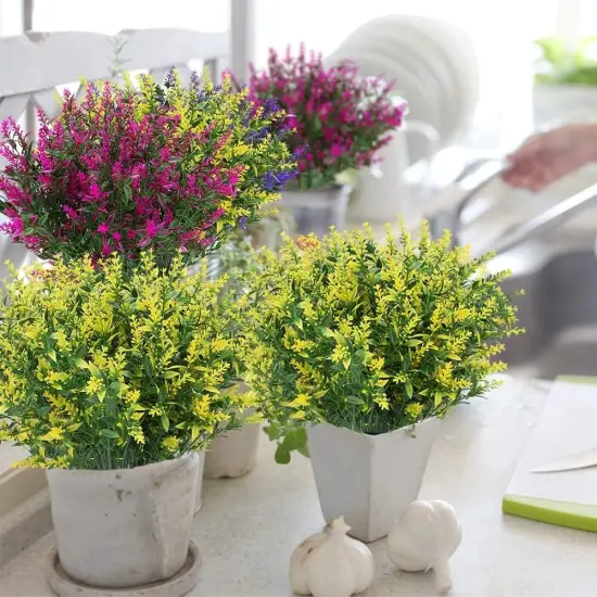 4pcs 7 Heads Artificial Wheat Grass Bouquet for Weddings Green {5}