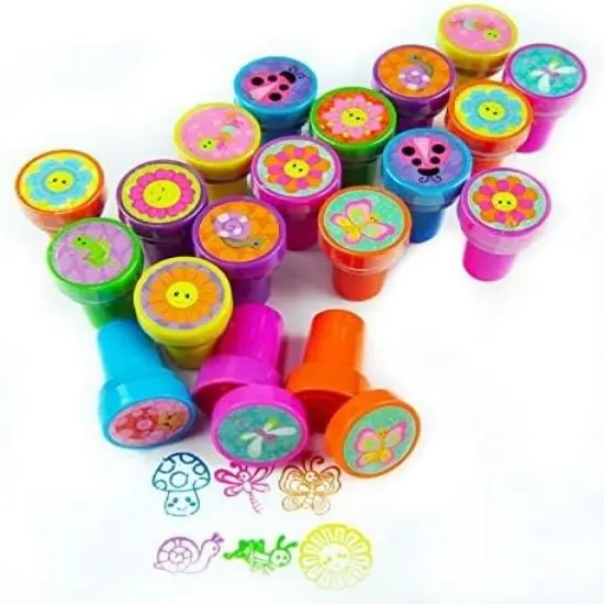 Tiny Mills 24 Pcs Spring Flowers Butterfly Stampers for Kids Easter Egg Fillers {3}