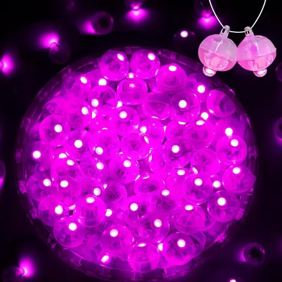 100PCs Mini Led Lights, Led Balloons Light for Party Decorations Neon Party Lights for Paper Lantern Easter Eggs Birthday Party Wedding Halloween Christmas Decoration(Glow steadily Pink) {1}