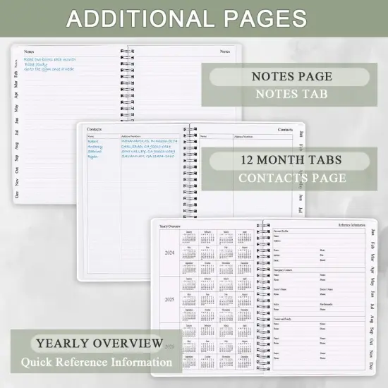 2025 Planner - Planner 2025 from January 2025 - December 2025, Monthly and Weekly Calender Planner with 12 Tabs, 8.5" x 11", Green {4}