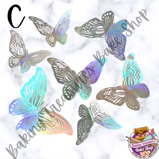Holographic Butterfly Stickers, Butterfly Waterproof Transparent Decorative Decals {4}
