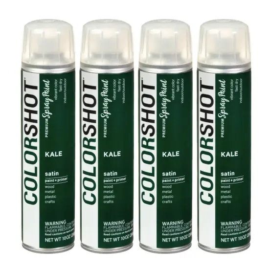 COLORSHOT Satin Spray Paint Kale (Dark Green) 10 oz. 4 Pack {1}