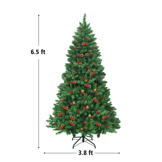 6.5 Feet Pre-lit Hinged Christmas Tree with LED Lights {4}