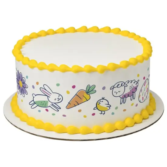 Hoppy Easter Doodle Bunny Edible Cake Topper Image Strips 3ct {1}