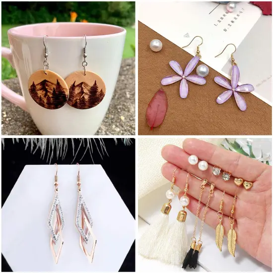 Earrings Hooks for Jewelry Making, Anezus 2000Pcs Earring Making Supplies Kit with Fish Hook Earrings, Earring Cards, Jewelry Plier, Earring Backs and Jump Ring for Jewelry Making and Earring Repair {2}