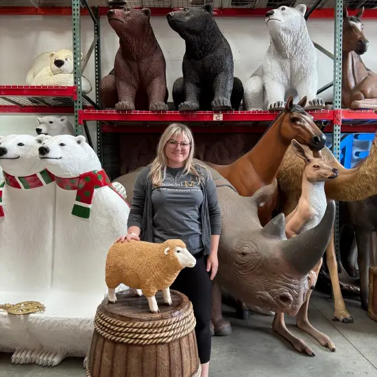 Baby Merino Ewe Life Size Statue {3}