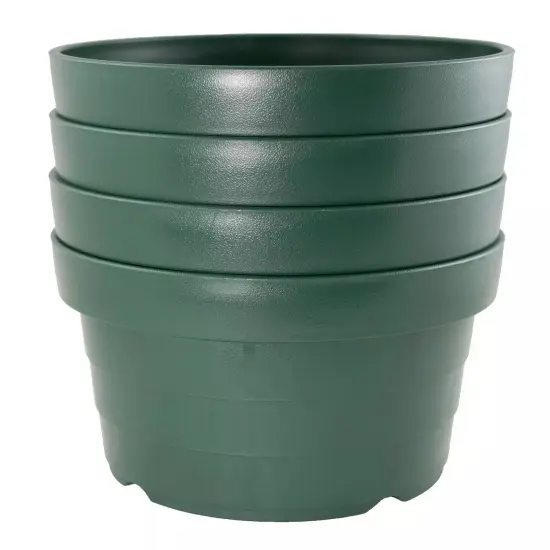 4 Gr Japanese Heavy Duty Round Plastic Bonsai / Succulent Pot 8.25"x 8.25"x 4.5" {3}