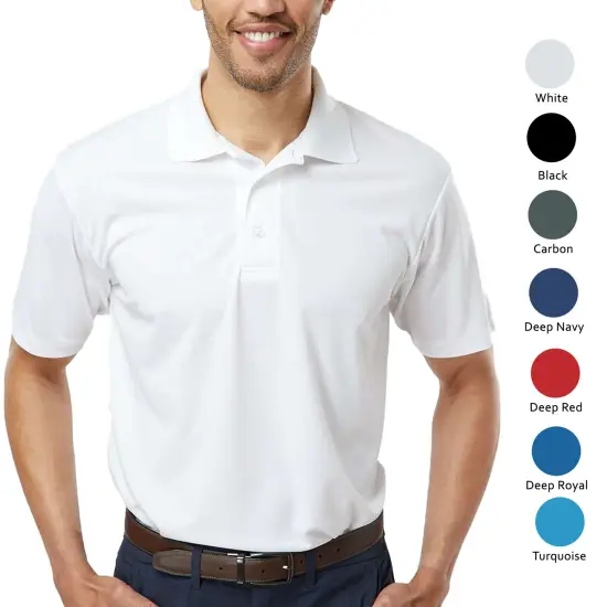 Paragon Adult Sebring Performance Short Sleeve Polo T Shirt for Men White {4}