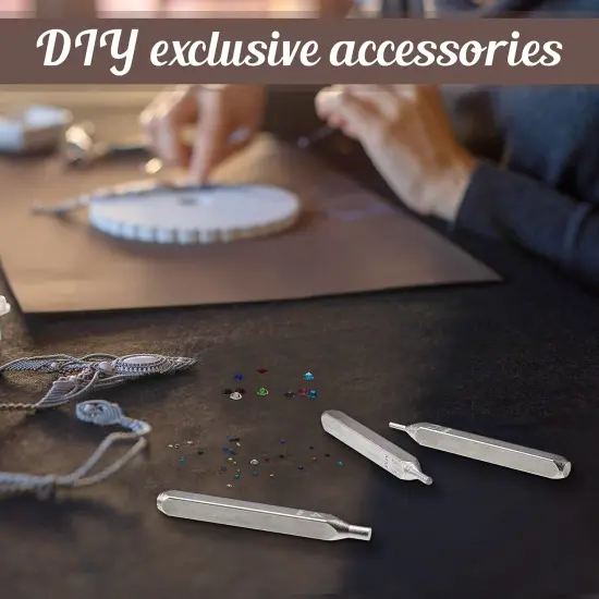 Flat Back Crystals Setter Metal Stamping Punches Kit Includes 3 Pieces Jewelry Metal Stamping Tool for DIY, 1.8 mm, 2.5 mm, 4 mm and 1500 Pieces Multi Colored Rhinestones Crystals {3}