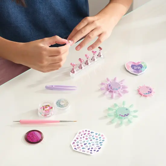 Make It Real: Everything Bling Nail Styling Set - 16pc, DIY Nail Art Customization, Polish-Stickers-Gems-Faux Nails, Detailing Stand, Girls & Kids 8+ {6}