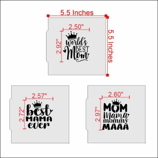 Best Mom 3 Piece Cookie Stencil Bundle {2}