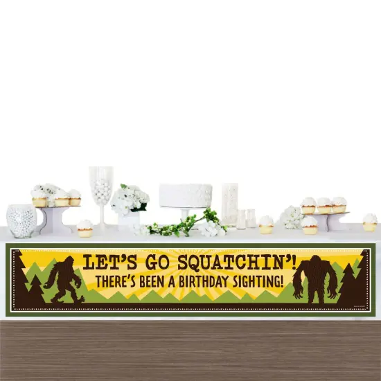 Big Dot of Happiness Sasquatch Crossing - Bigfoot Happy Birthday Decorations Party Banner {4}