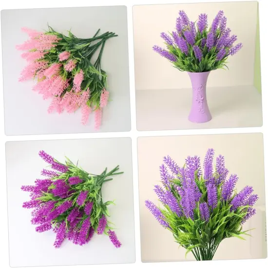 4pcs Lavender Flower Branch for Cheerful Table Decor Pink {6}