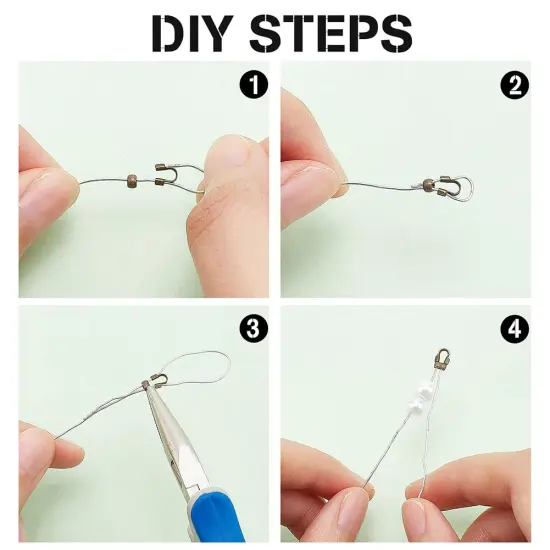 PH PandaHall 540 Pcs 6 Colors Brass Wire Guardian Wire Cable Protector U Shape Wire Guard Loops for Earring Bracelet Jewelry DIY Crafts Making {5}