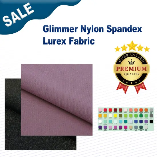 Glimmer Nylon Spandex Lurex Fabric Black/Gold {2}