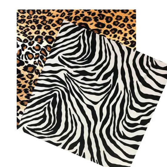 Safari Printed Stretch Velvet Fabric Leopard {5}