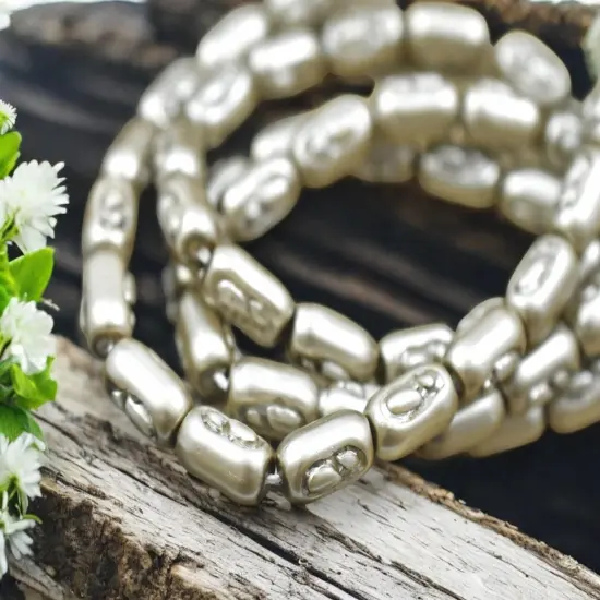 Satin Taupe Pearl Baroque Oval Beads -- Choose Your Size {6}