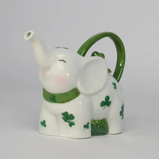Ceramic Shamrock Design Elephant Teapot, Home D&eacute;cor, Gift for Her, Gift for Mom, Kitchen D&eacute;cor, Irish Saint Patrick&rsquo;s Day D&eacute;cor {5}