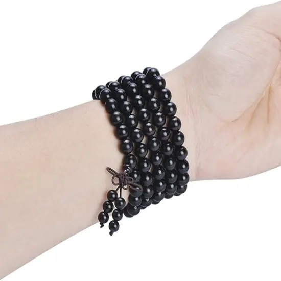 Mala Beads Bracelet 108 8mm Prayer Meditation Sandalwood Elastic&hellip; {6}