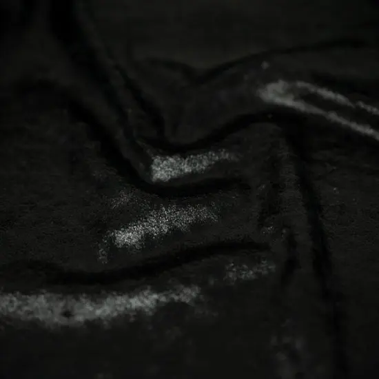 1 Yard Foiled Stretch Velvet Fabric with All Over Foil for Costumes 36" x 60" Length by Width Black/Black {1}